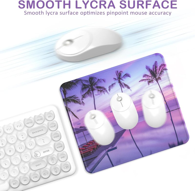 eulps Mouse Pad with Stitched Edge, Multiple Patterns Computer Mouse Pads with Non-Slip Rubber Base, Washable Cloth Mousepad, for Gaming, Laptop, PC (Violet Dusk) - Image 4